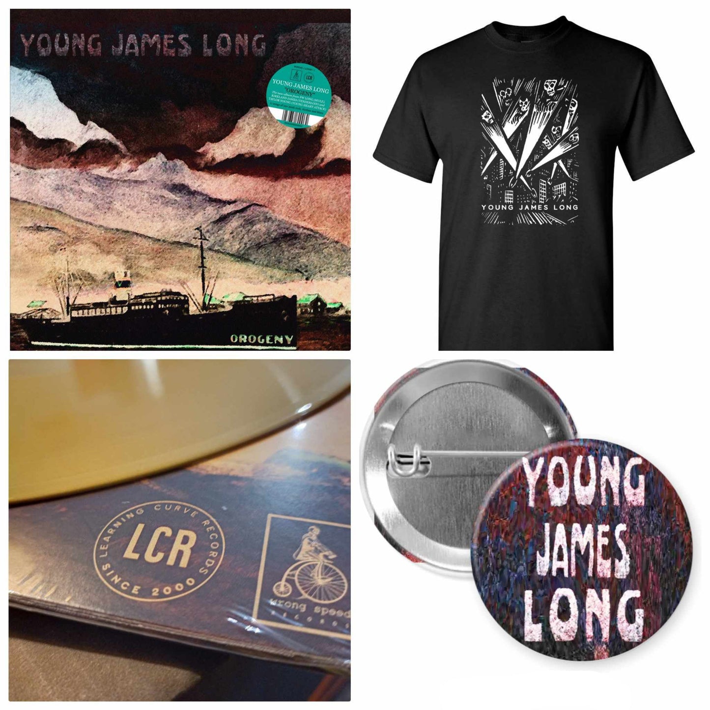 Young James Long "Orogeny" CV LP Bundle w/ T-Shirt + Pin