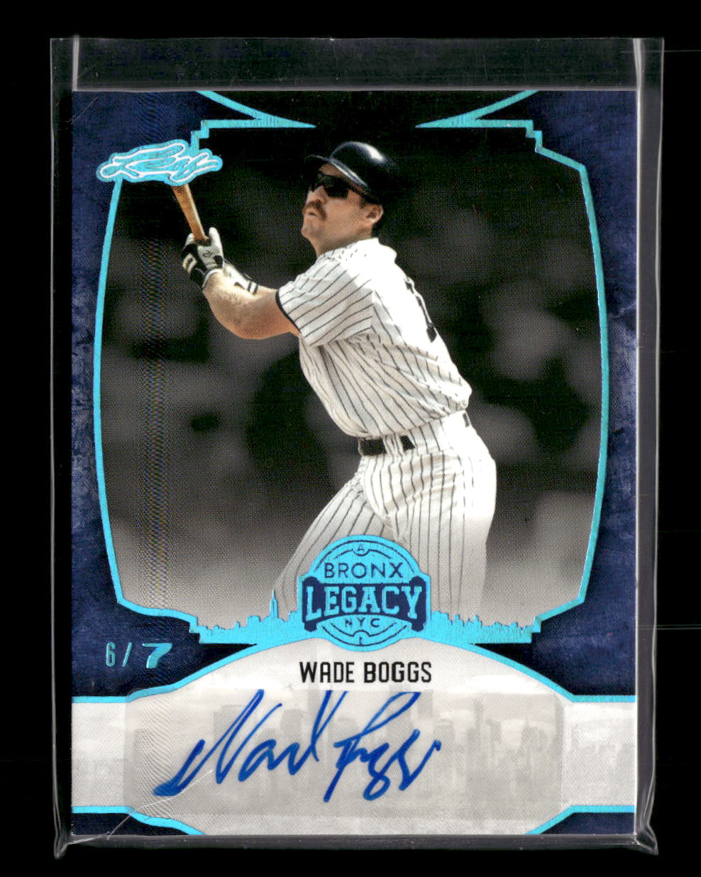 2024 Leaf A Bronx Legacy Platinum HoloFoil Wade Boggs #/7 Auto #BA-WB1