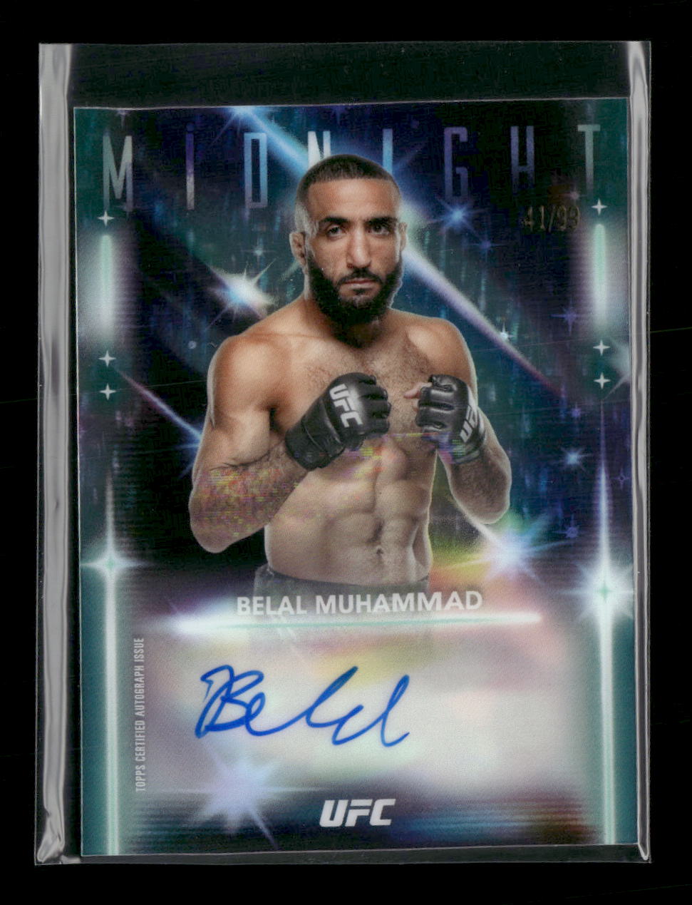 2025 Topps Midnight UFC Glimmer Graphs #/99 Belal Muhammad Auto #GRG-BM