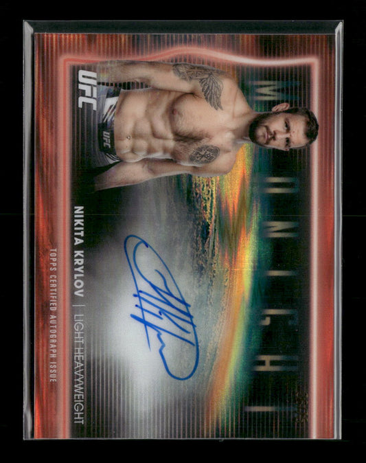 2025 Topps Midnight UFC Horizon Signatures Dusk Nikita Krylov #/75 Auto #HNS-NK