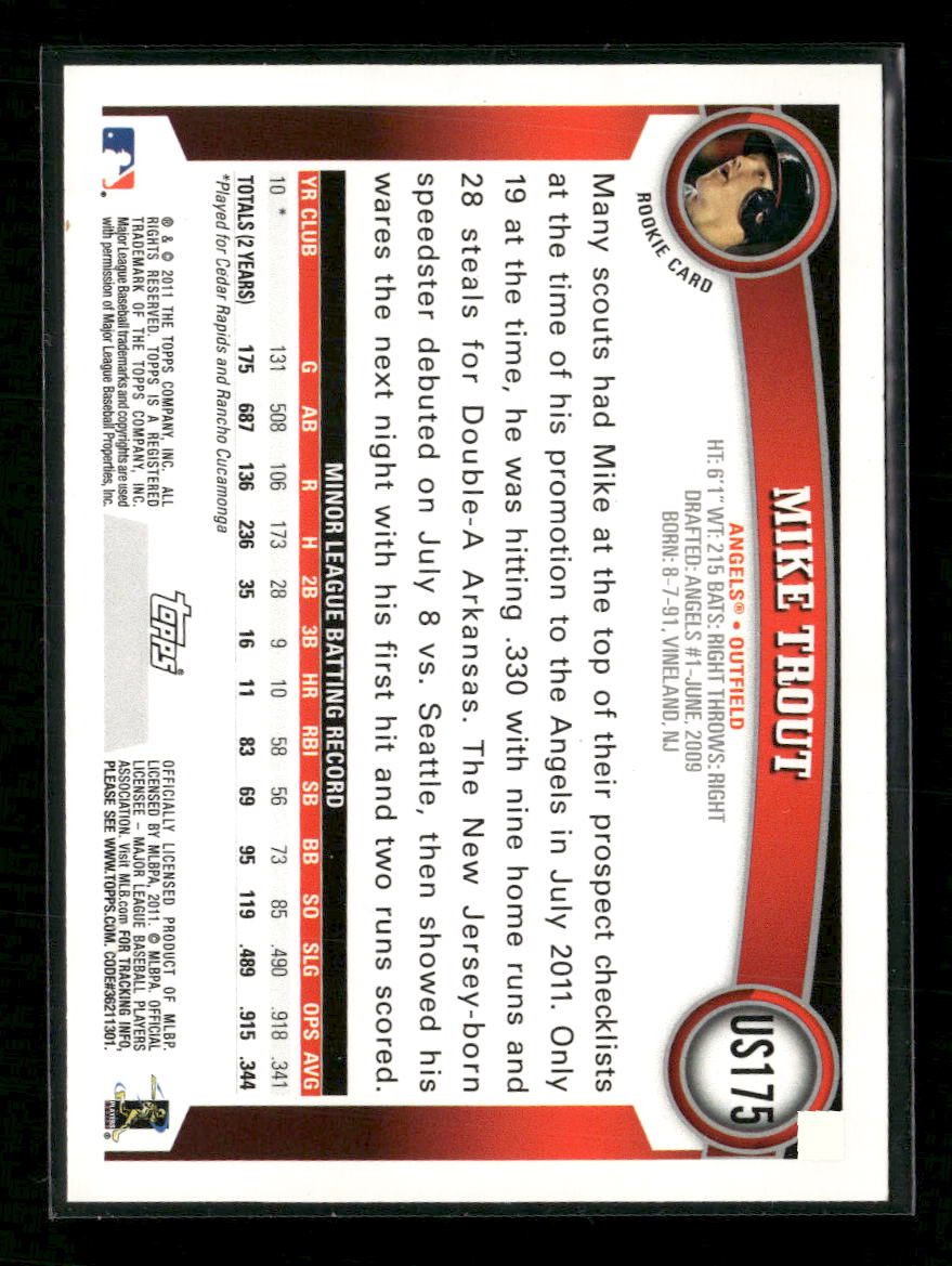 2011 Topps Update Mike Trout Rookie #US175