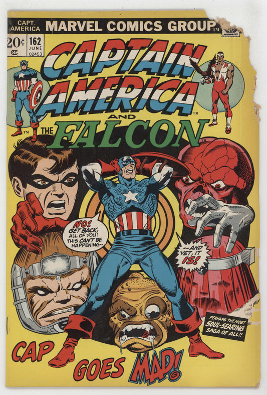 Captain America 162 Marvel 1973 FR GD Falcon Red Skull Doctor Faustus