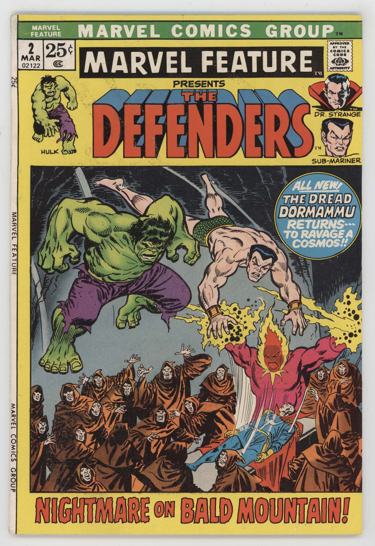 Marvel Feature 2 1972 VF 2nd Defenders Hulk Namor Doctor Strange Dormammu