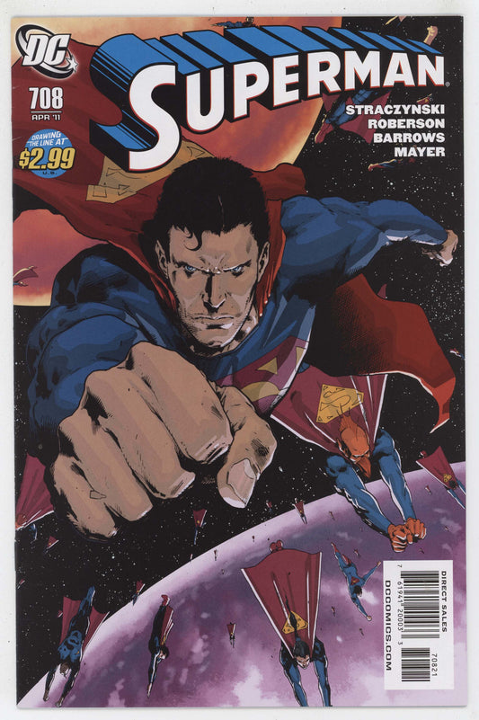 Superman 708 DC 2011 NM- 9.2 1:10 Trevor Harsine Variant