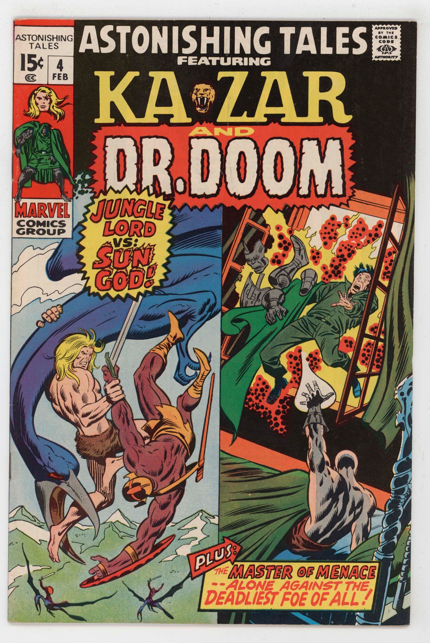 Astonishing Tales 4 Marvel 1971 NM- 9.2 Ka-Zar Doctor Doom Red Skull