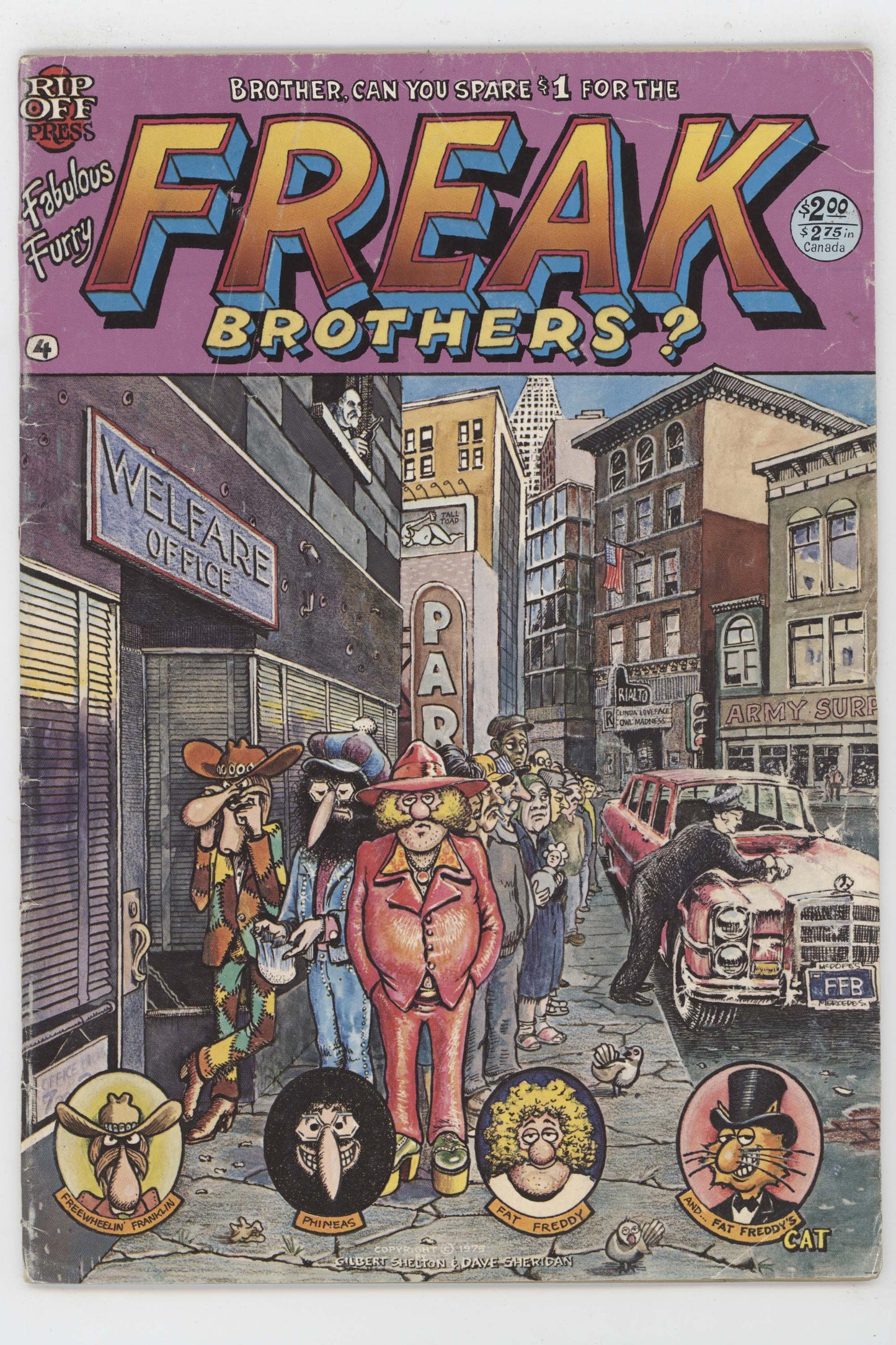 Fabulous Furry Freak Brothers 4 Rip Off 1988 VG 6th Print Fat Freddys Cat