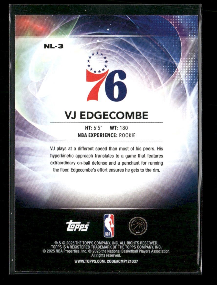 2025-26 Topps No Limit Orange Rainbow VJ Edgecombe #/25 #NL-3