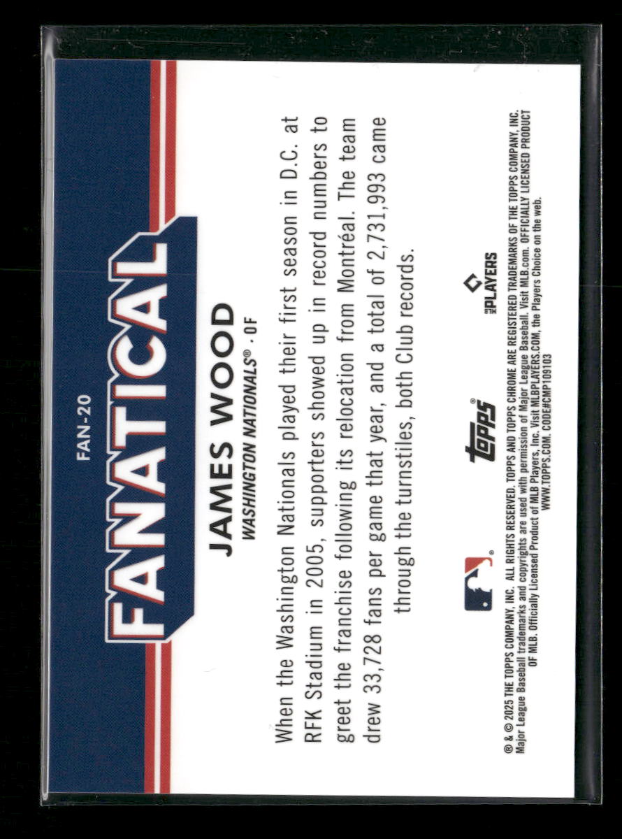 2025 Topps Chrome Fanatical James Wood #FAN-20