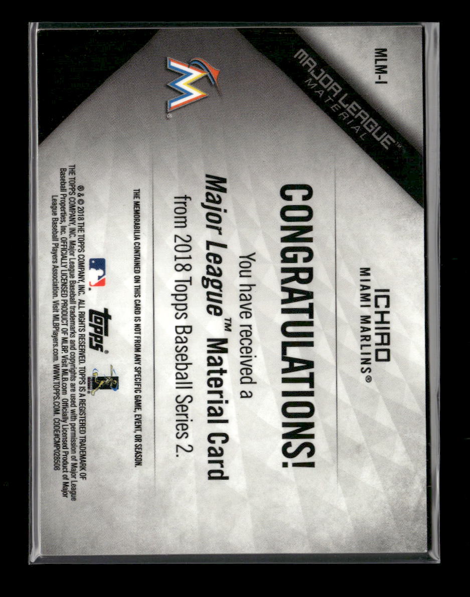 2018 Topps Major League Material Relics Black (Series 1) Ichiro #/99 #MLM-I