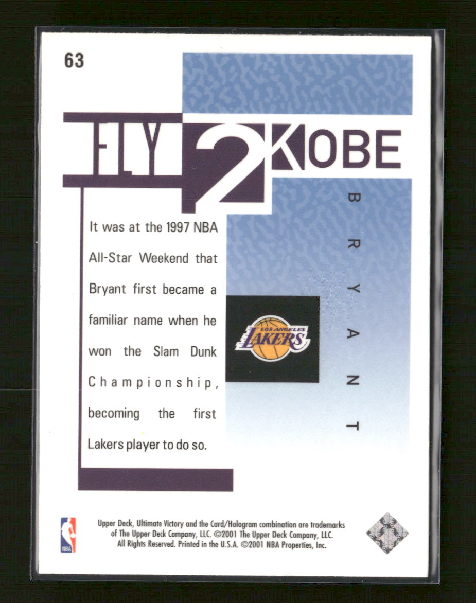 2000-01 Upper Deck Ultimate Victory Kobe Bryant #63