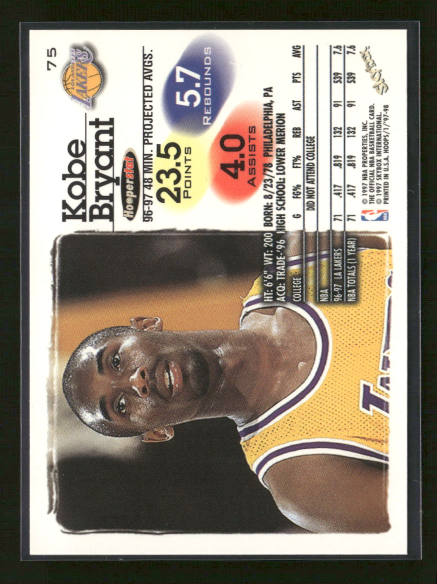 1997-98 Hoops Kobe Bryant #75