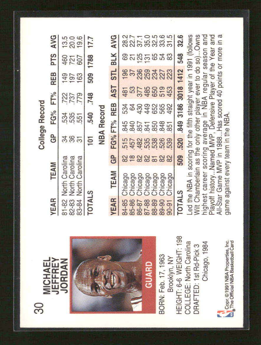 1991-92 Hoops Michael Jordan #30