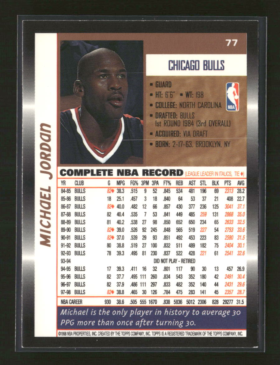 1998-99 Topps Michael Jordan #77