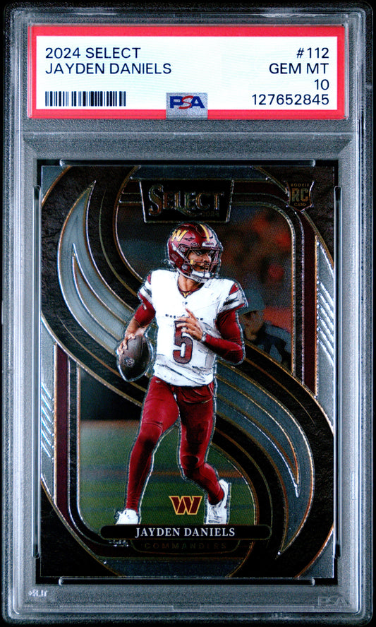 Graded 2024 Panini Select Jayden Daniels #112 Rookie RC Football Card PSA 10 Gem Mint - Golden Apple Comics