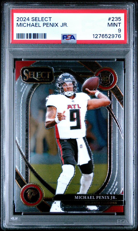Graded 2024 Panini Select Michael Penix Jr. #235 Rookie RC Football Card PSA 9 Mint