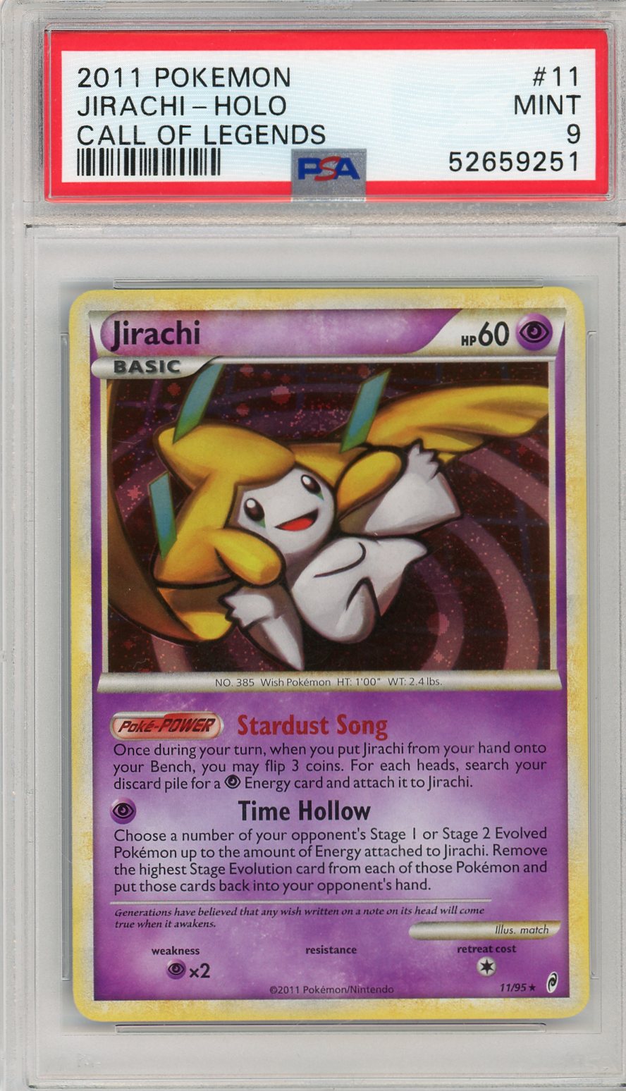 2011 Pokemon Call Of Legends Call Of Legends Jirachi-Holo 9 PSA #11