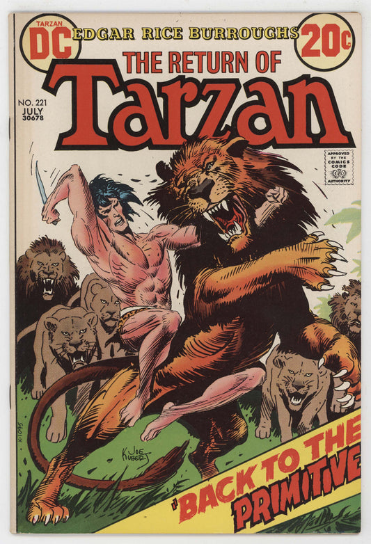 Tarzan 221 DC 1973 VF Joe Kubert Lion