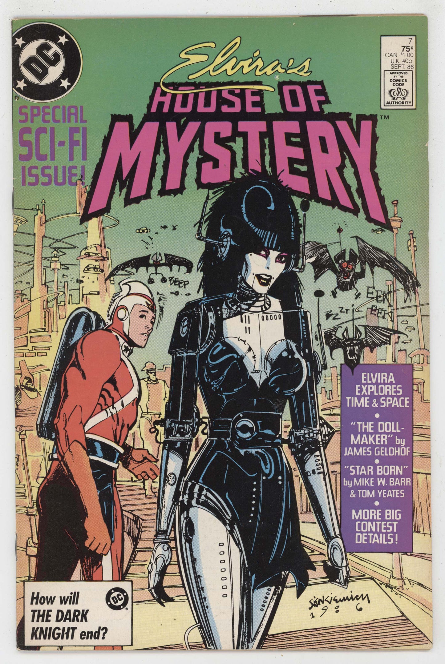 Elvira's House Of Mystery 7 DC 1986 FN Bill Sienkiewicz GGA Adam Strange
