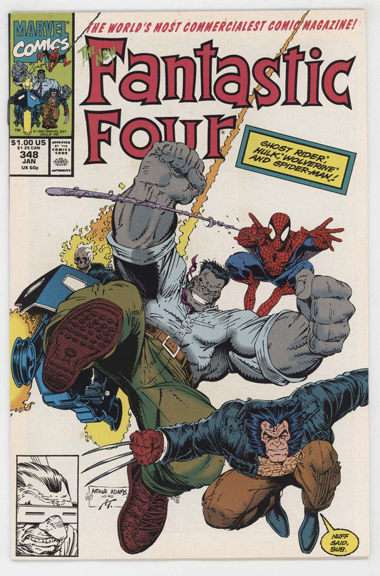 Fantastic Four 348 Marvel 1991 NM Spider-man Hulk Ghost Rider Wolverine