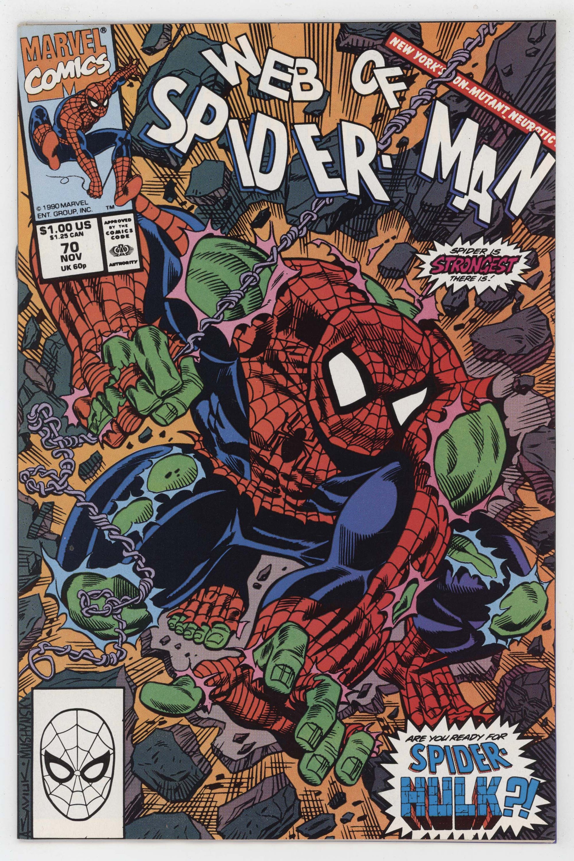 Web Of Spider-Man 70 Marvel 1990 FN 1st Spider-Hulk Alex Saviuk Gerry Conway - Golden Apple Comics
