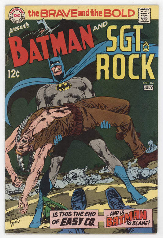 Brave And The Bold 84 DC 1969 FN VF Neal Adams Batman SGT Rock