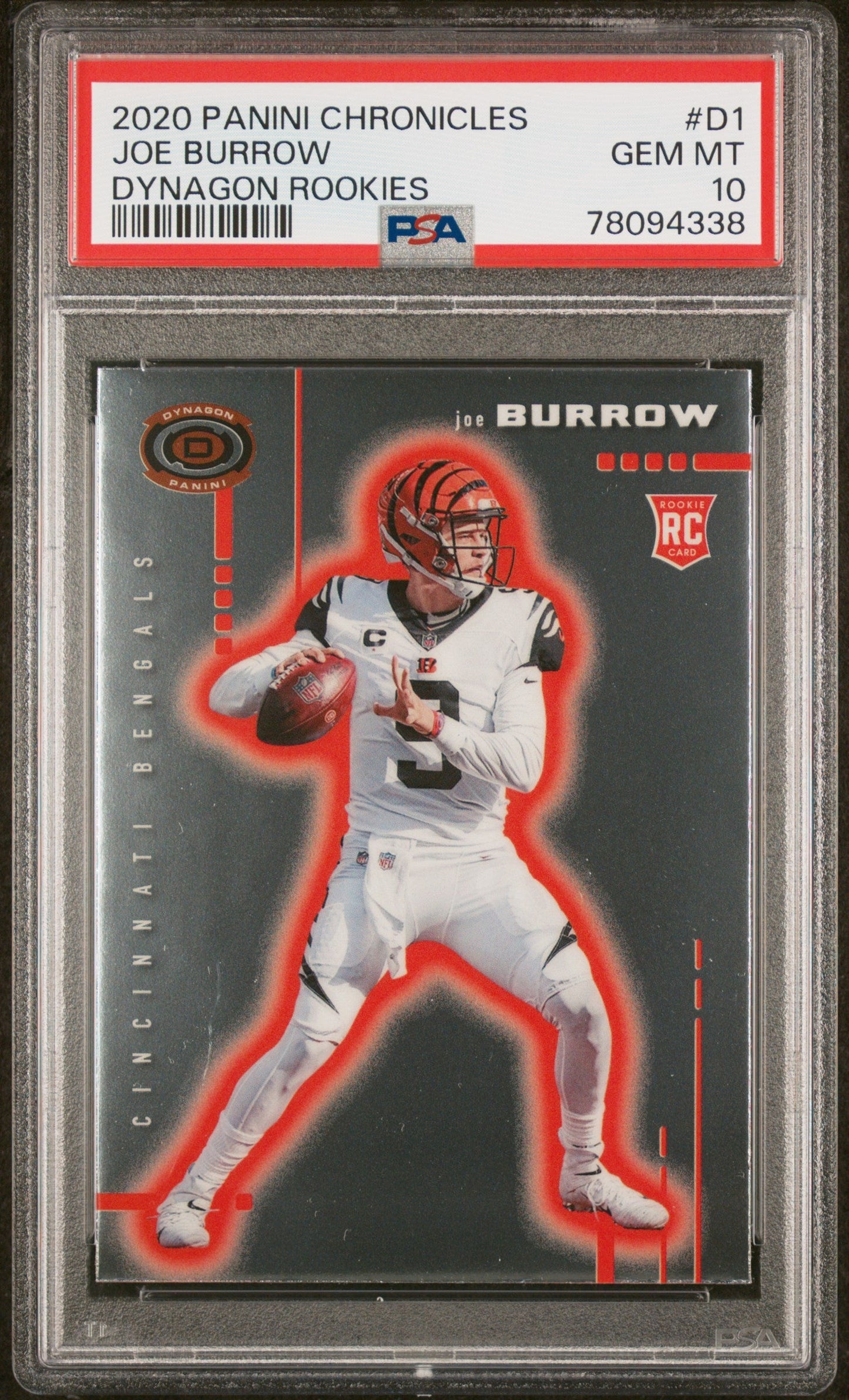 2020 Panini Chronicles Dynagon Rookies Dynagon Rookies Joe Burrow 10 PSA #D1