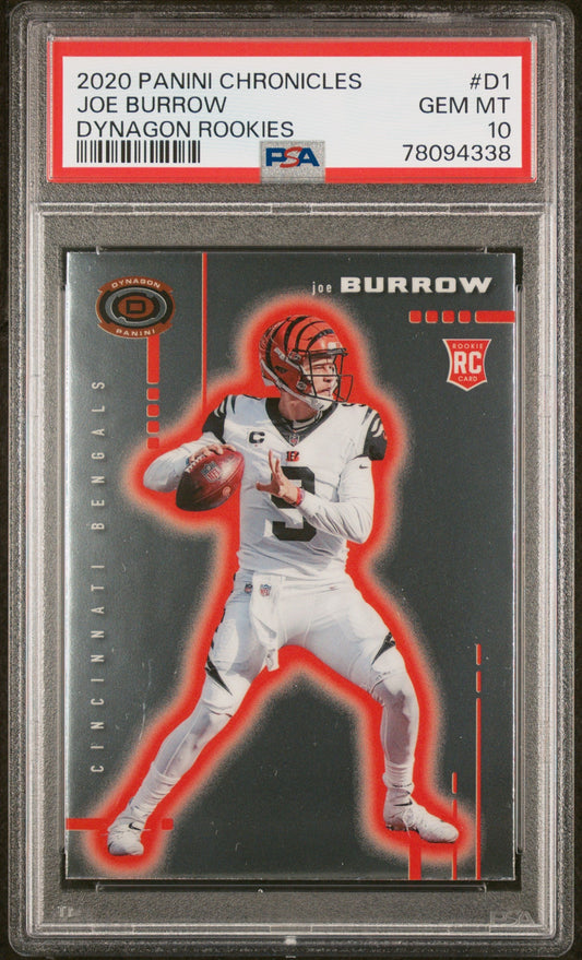 2020 Panini Chronicles Dynagon Rookies Dynagon Rookies Joe Burrow 10 PSA #D1