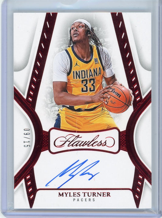 2024-25 Panini Flawless Flawless Autographs Ruby Myles Turner #/15 Auto #FA-MTP
