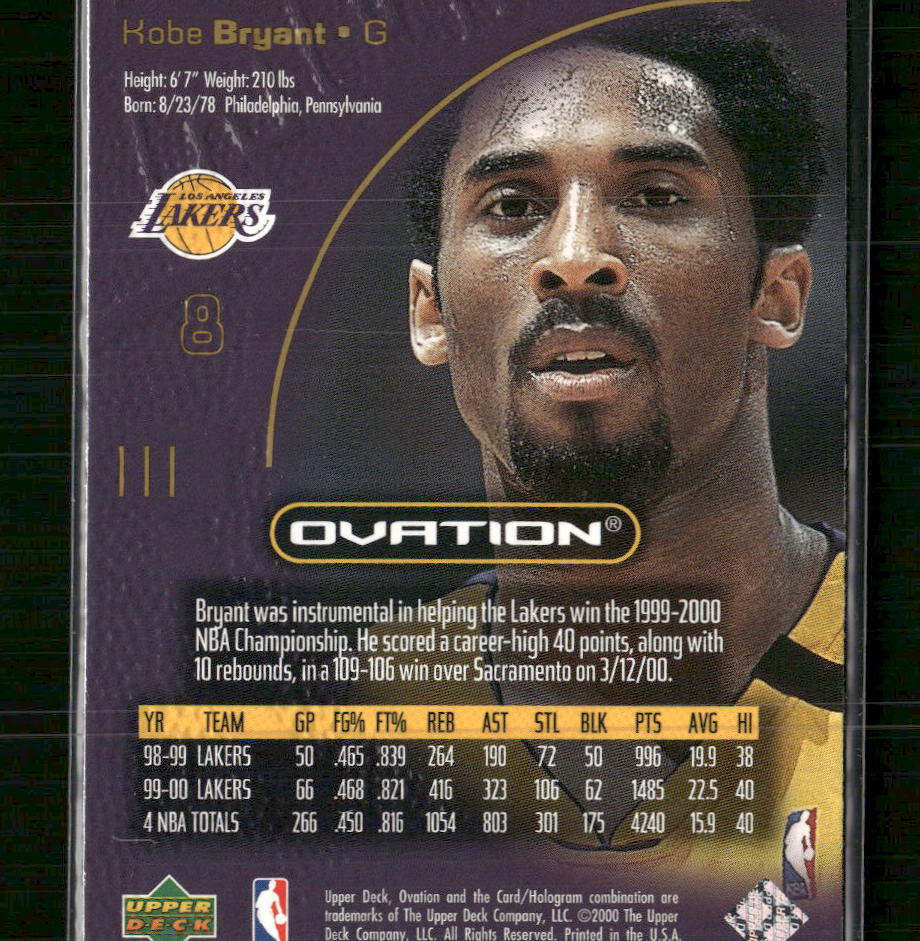 2000-01 Upper Deck Ovation Kobe Bryant #26