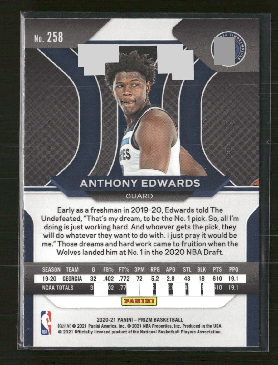 2020-21 Panini Prizm Anthony Edwards Rookie #258