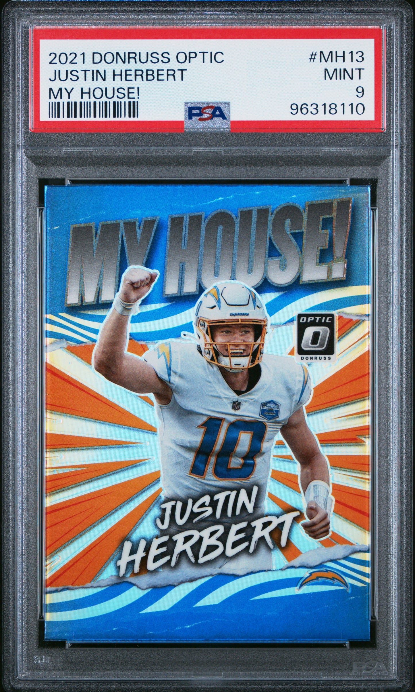 2021 Panini Donruss Optic My House! My House! Justin Herbert 9 PSA #MH13