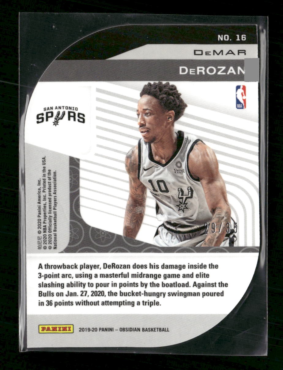2019-20 Panini Obsidian Atomic Electric Etch Orange DeMar DeRozan #16