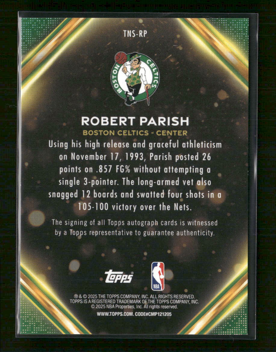 2025-26 Topps Notch Gold Holo Foil Robert Parish #/50 Auto #TNS-RP