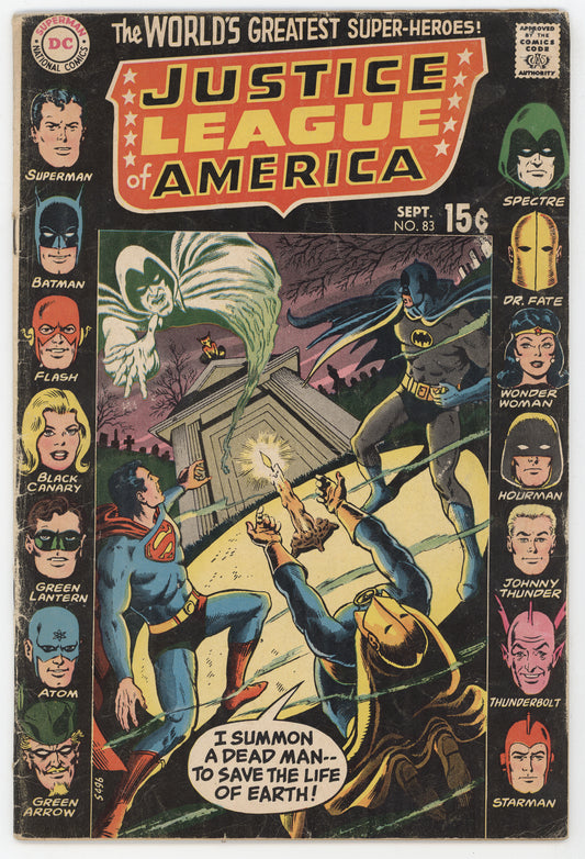 Justice League Of America 83 DC 1970 VG Superman Batman Flash Spectre Green Lantern Arrow