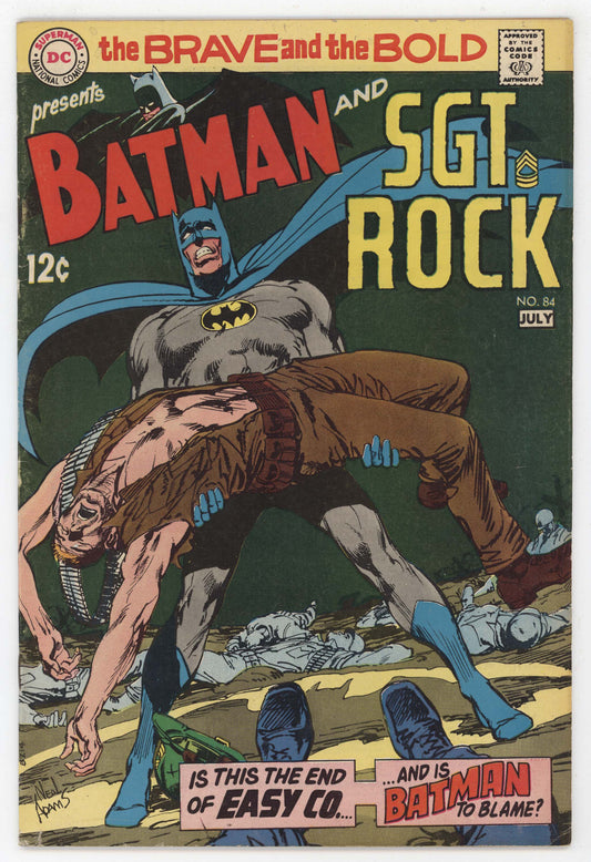 Brave And The Bold 84 DC 1969 FN VF Neal Adams Batman SGT Rock