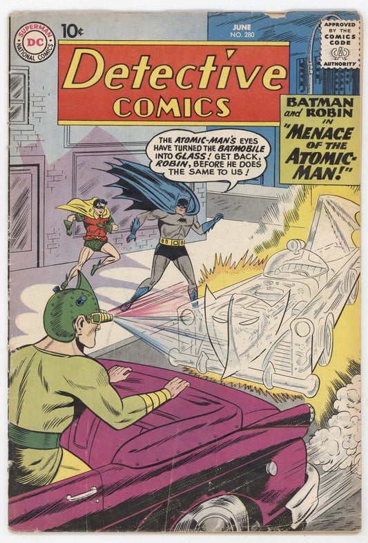 Batman Detective Comics 280 DC 1960 VG Sheldon Moldoff Atomic Man Robin Batmobile