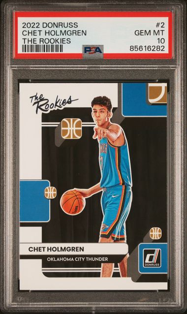 Graded 2022 Panini Donruss Chet Holmgren #2 The Rookies Rookie RC Basketball Card PSA 10 Gem Mint