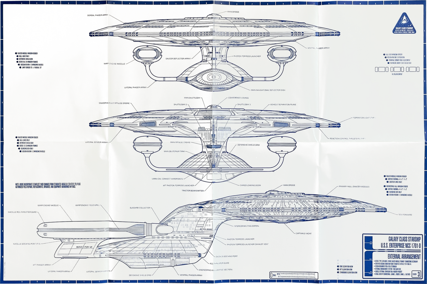 GCS: Posters (USS Enterprise NCC-1701-D), Star Trek Blueprints (Vintage)