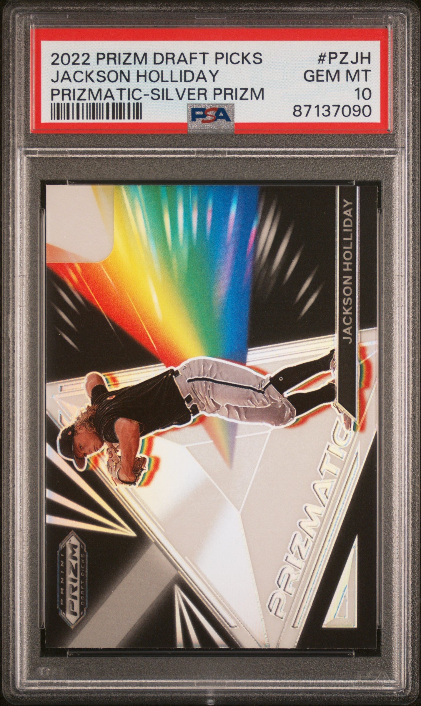 Graded 2022 Panini Prizm Draft Picks Jackson Holliday #PZJH Prizmatic Silver Prizm Rookie RC Baseball Card PSA 10 Gem Mint - Golden Apple Comics