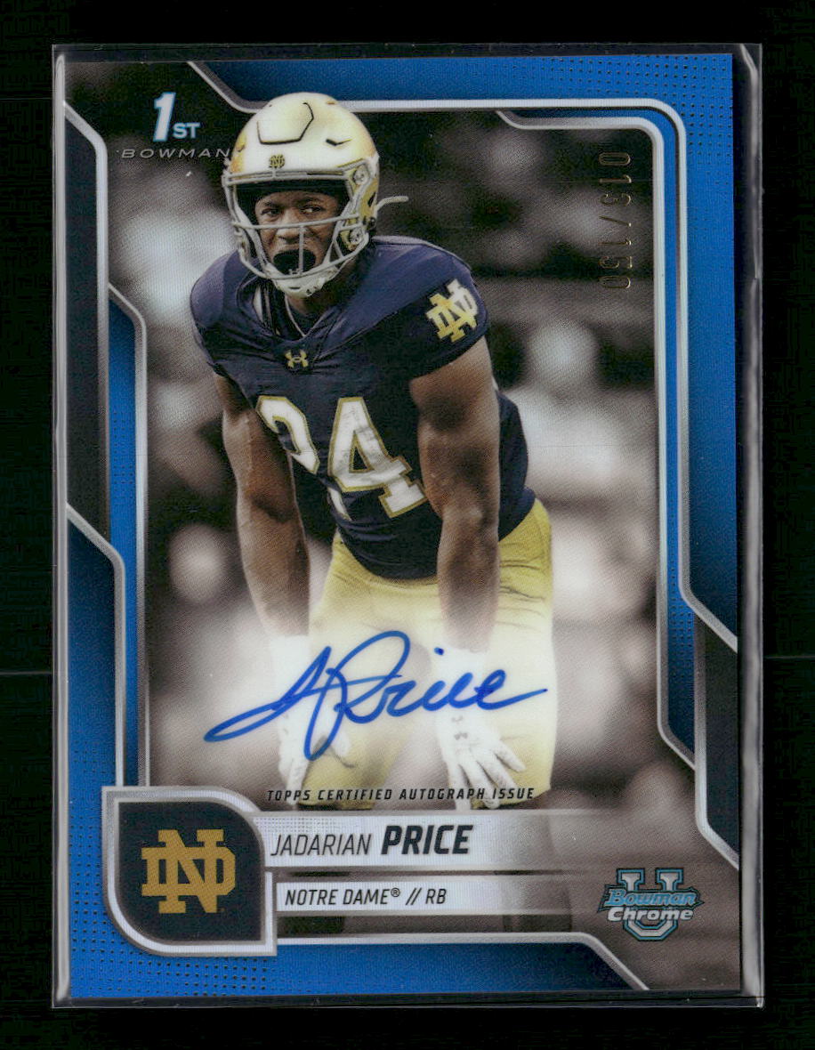 2025 Bowman U Chrome Prospect Blue Refractor Jadarian Price #/150 Auto #BCA-JPR