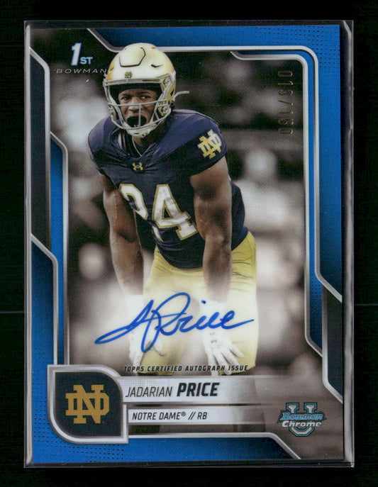 2025 Bowman U Chrome Prospect Blue Refractor Jadarian Price #/150 Auto #BCA-JPR