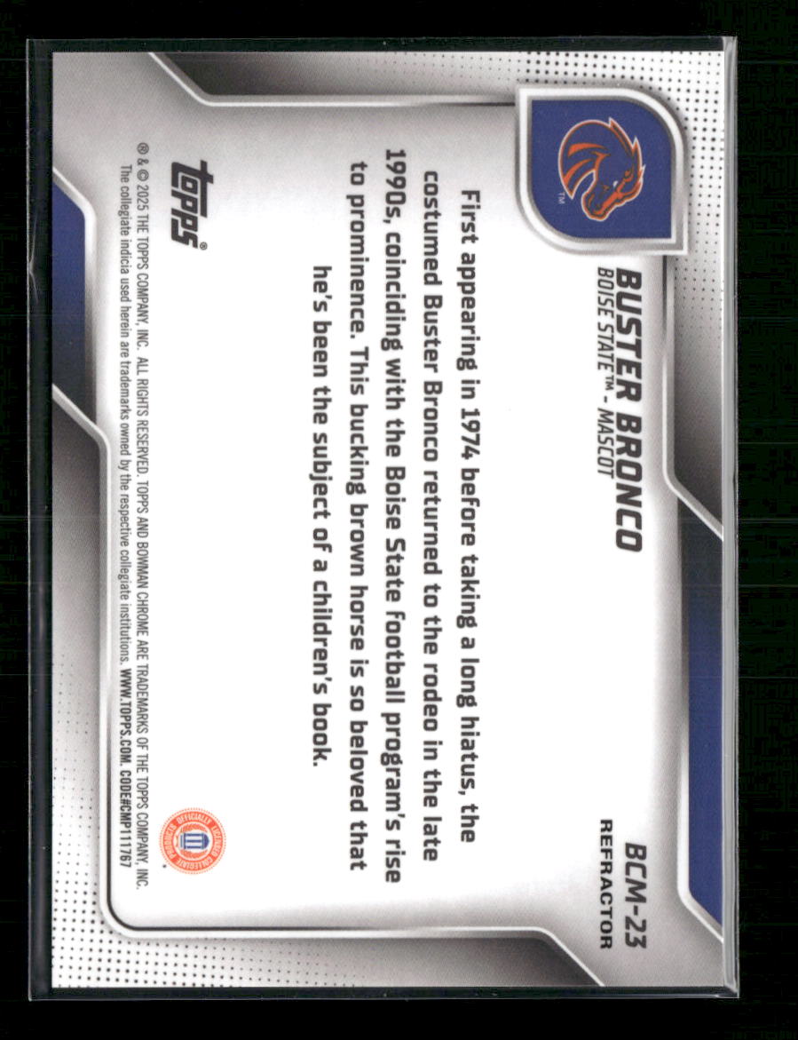 2025 Bowman University Chrome Bowman Chrome Mascots Buster Bronco #BCM-23