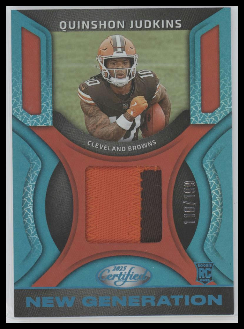 2025 Panini New Generation Jerseys Mirror Teal Quinshon Judkins #/199 #NGJ-QJS