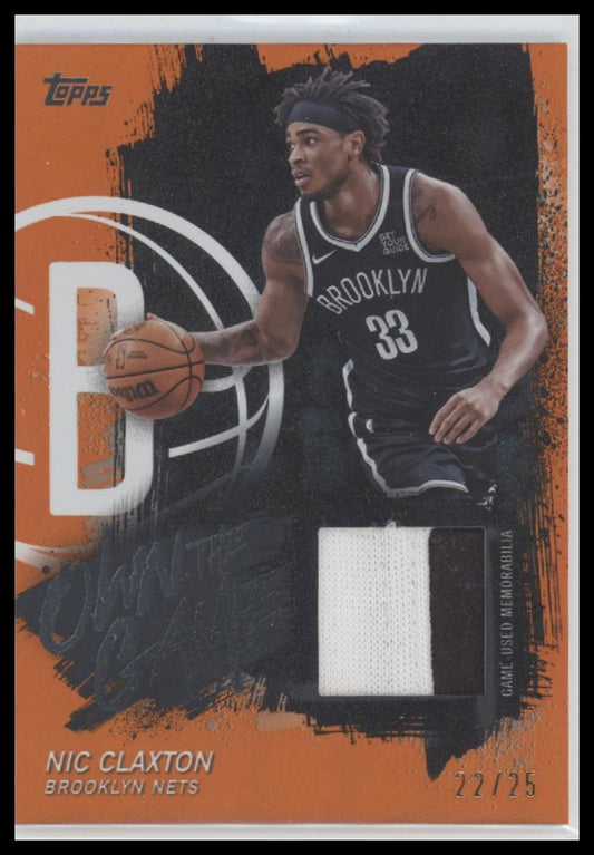 2025-26 Topps Own the Game Orange Rainbow Nic Claxton #/25 #OTGA-NC