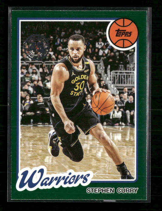 2025-26 Topps 1980-81 Basketball Green Holo Foil Stephen Curry #/99 #80BK-89