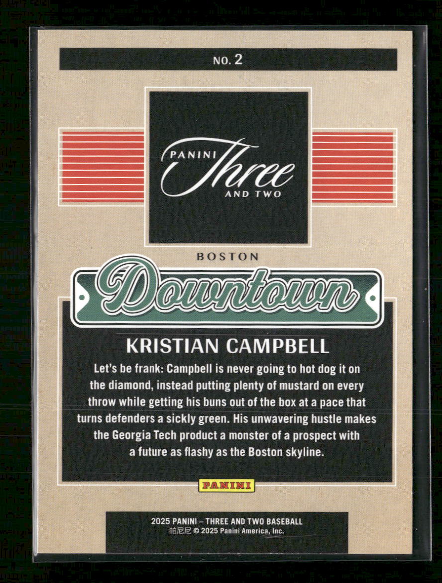 2025 Panini Three and Two Downtown Kristian Campbell #2