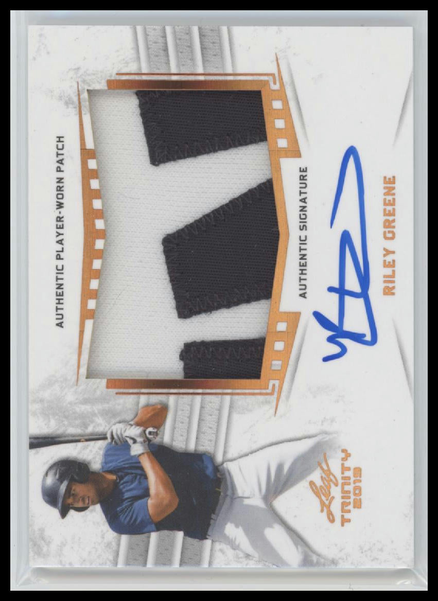 2019 Leaf Trinity - Patch Autographs Riley Greene Auto #PA-RG1
