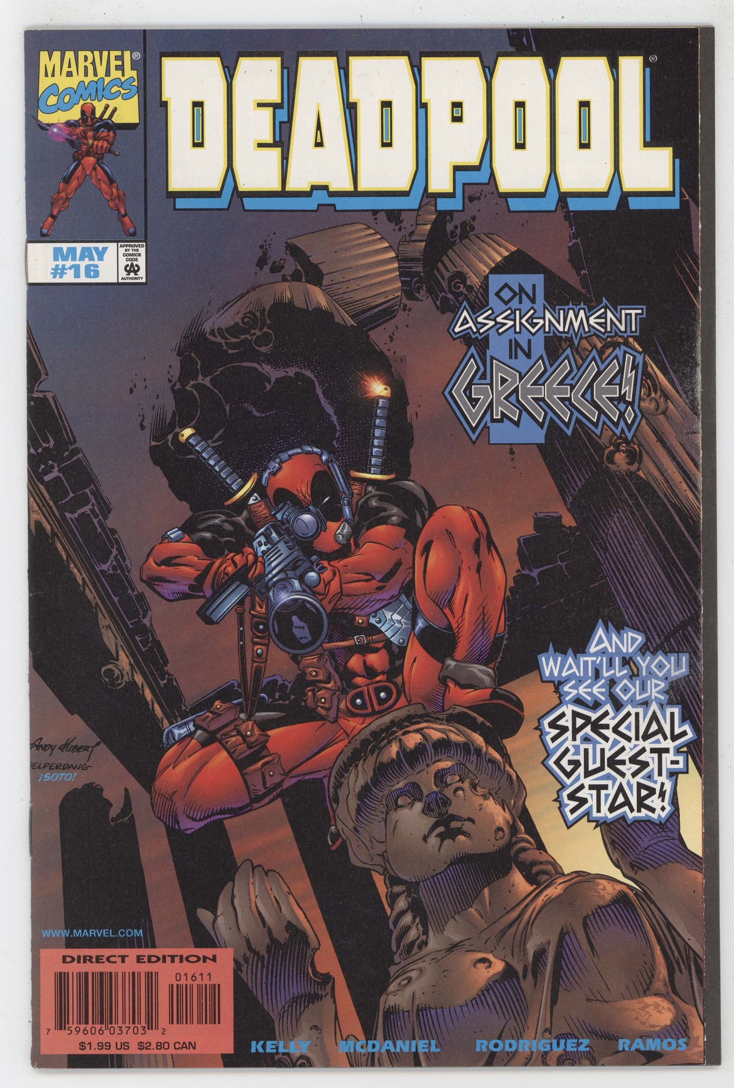 Deadpool 16 Marvel 1998 VF Joe Kelly Andy Kubert Bullseye