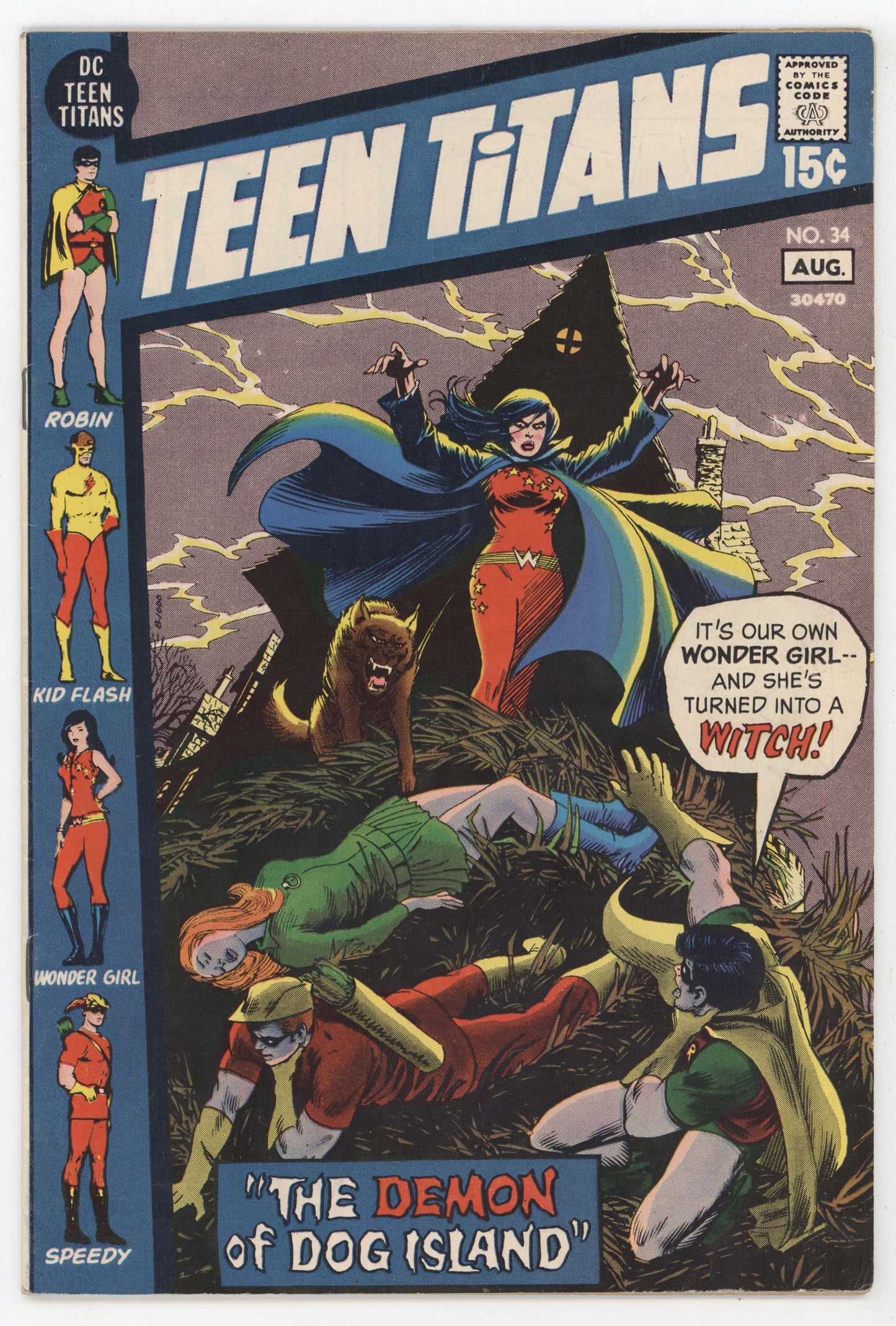 Teen Titans 34 DC 1971 FN Kid Flash Wonder Girl Witch GGA