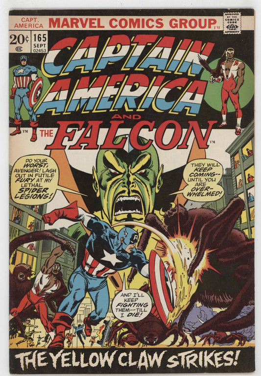 Captain America 165 Marvel 1973 FN VF Sal Buscema Falcon SHIELD Yellow Claw